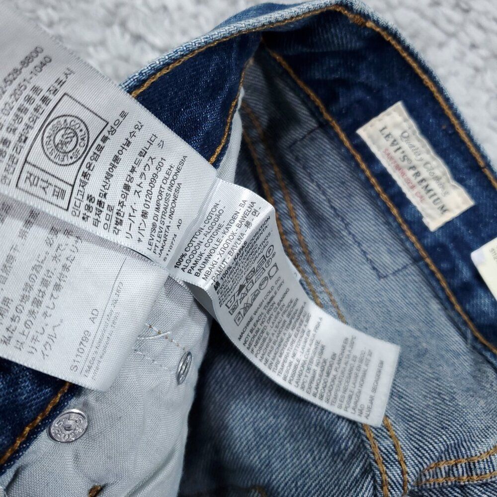 Levi's Premium 501 '90s Straight Baggy Jeans Blue Women's Size 26 x 32 Y2K Loose - Picture 7 of 10